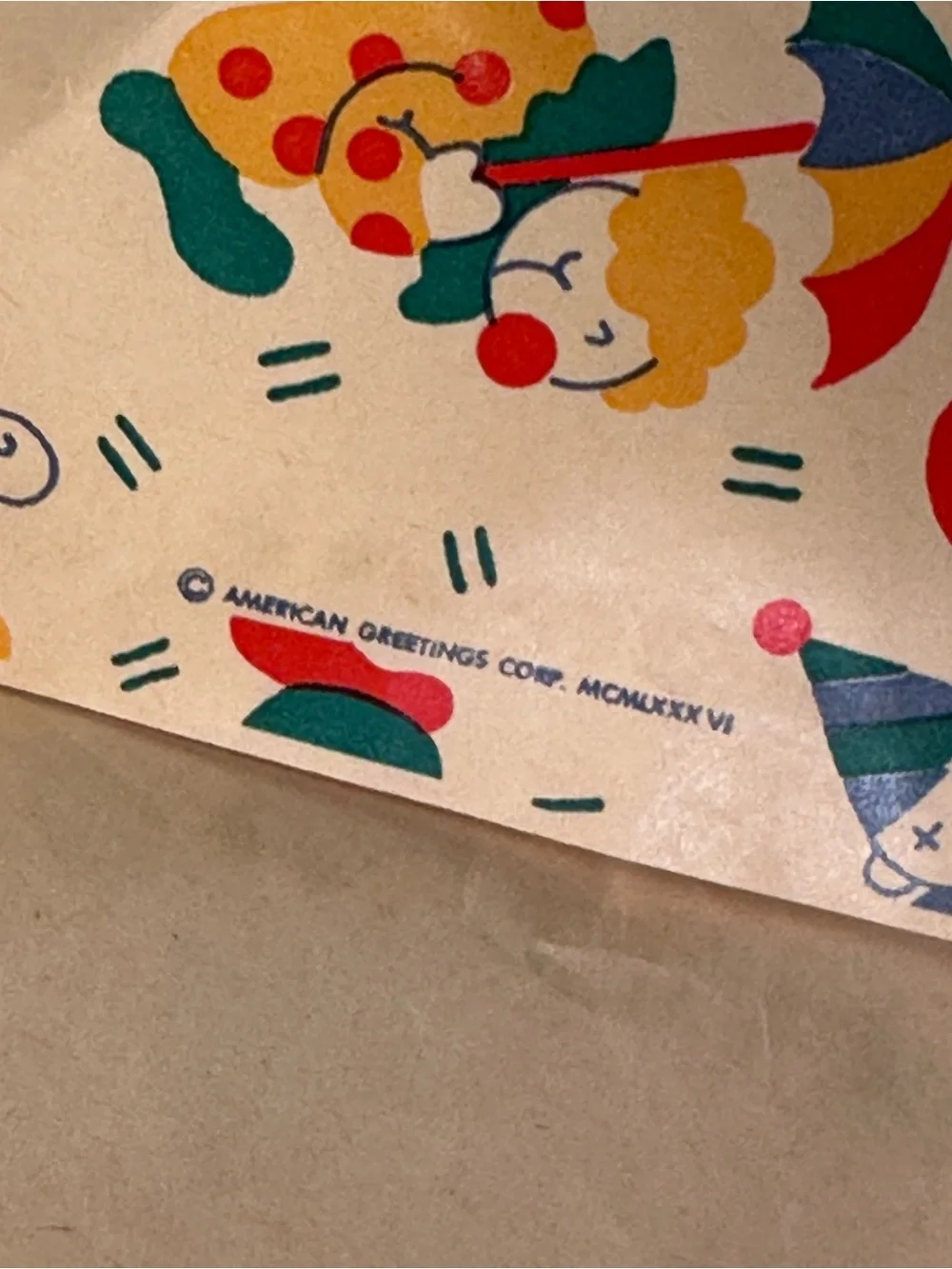 Vintage clown paper